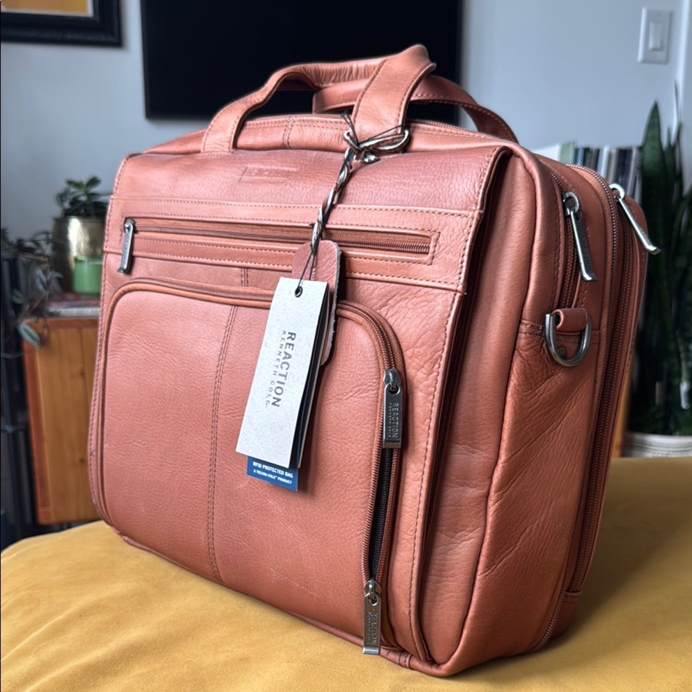 Kenneth Cole “Out Of The Bag” Cognac Leather Bag